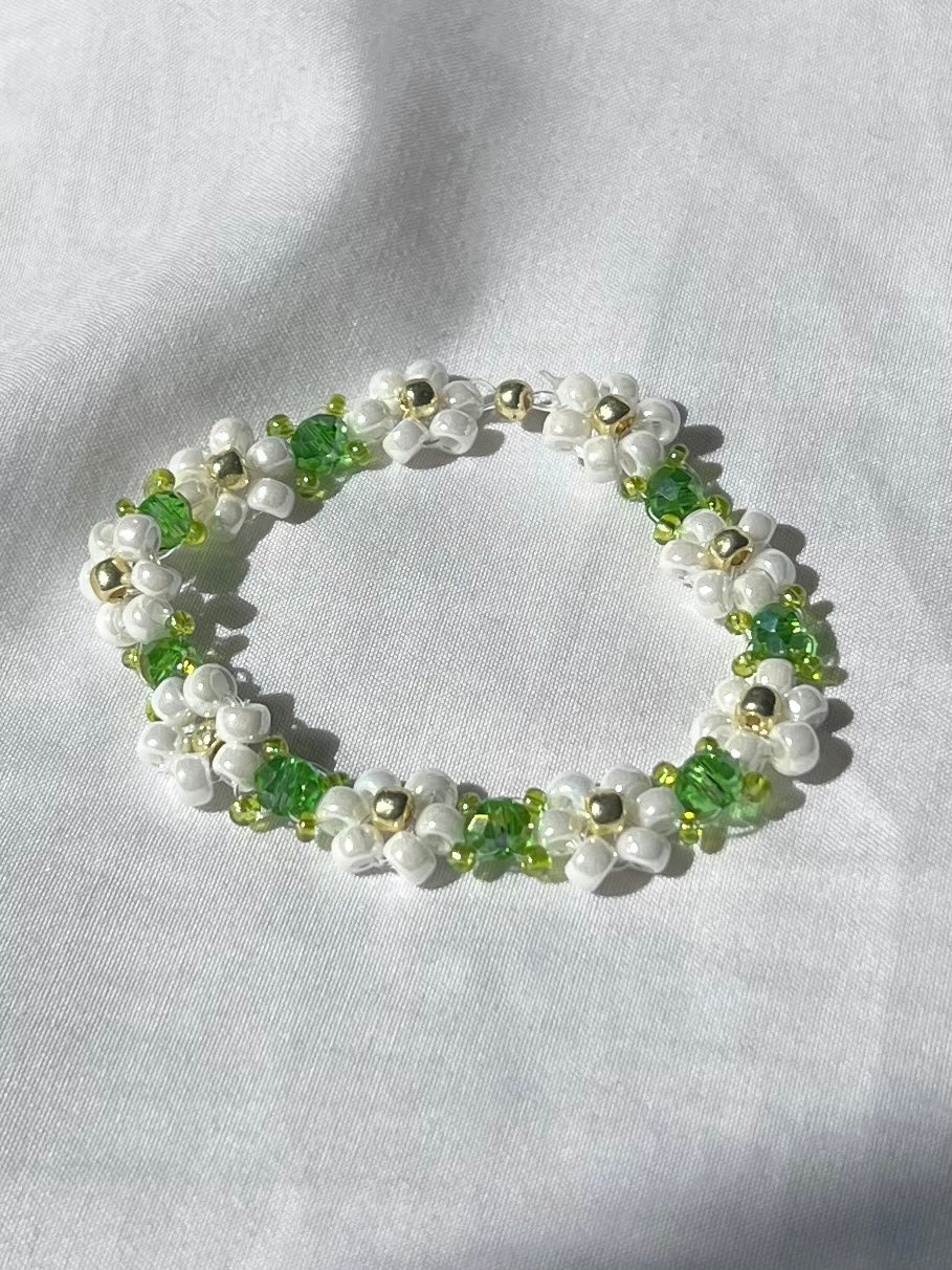 Pearlescent Forest Flower Bracelet