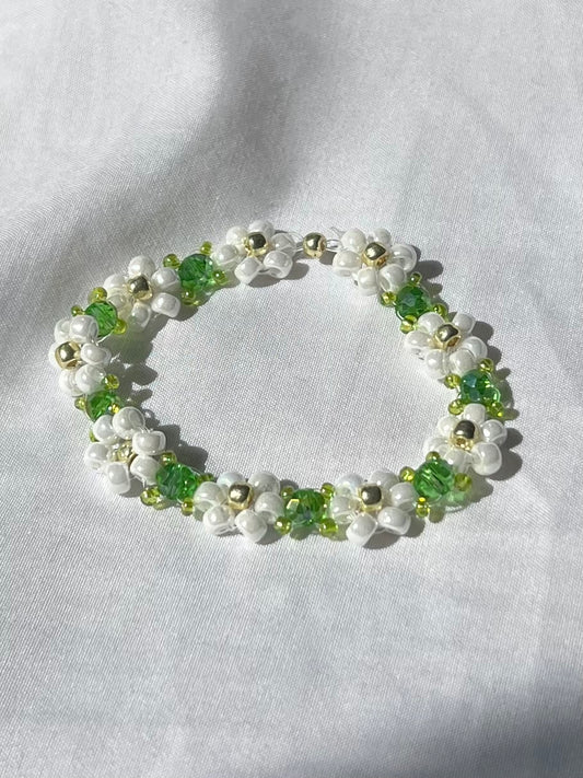 Pearlescent Forest Flower Bracelet