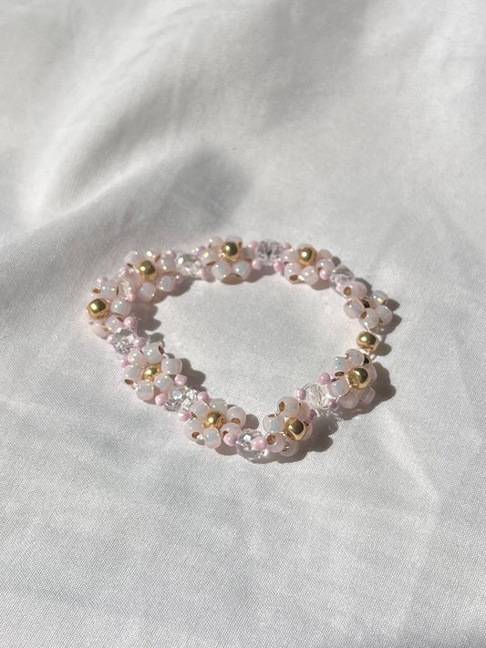 Pearlescent Rose Flower Bracelet