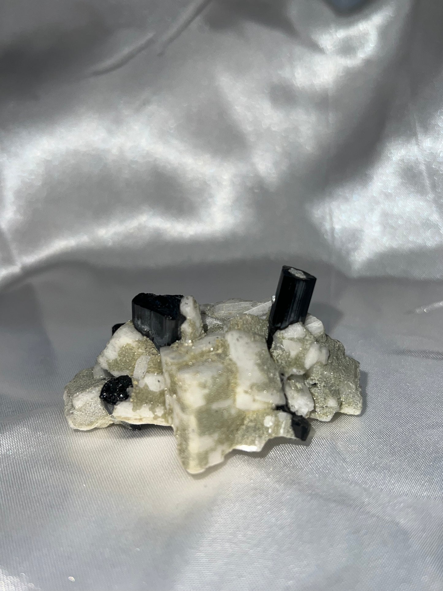 Tourmaline on Feldspar