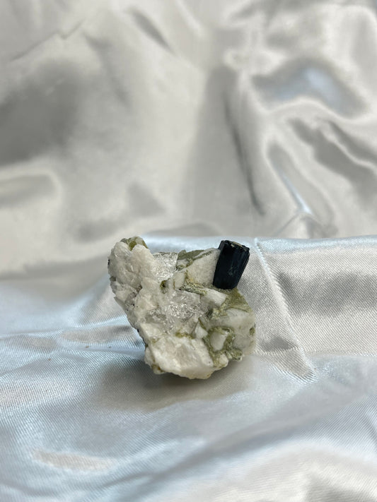 Tourmaline on Feldspar